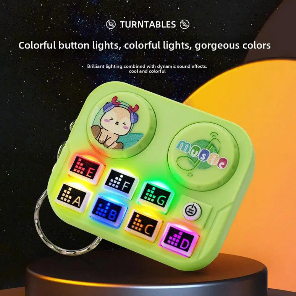 1pc Mini Music DJ Disc Player Keychain Musical Instrument Sound Button Toy Games Children's Educational Toy Bag Pendant Keych