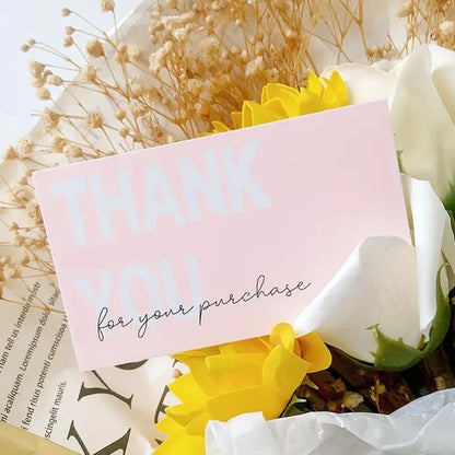 50Pcs Thank You Card Small Business Card Thank You Cards for your supporting Business Package Decoration,Wedding Party Suppli