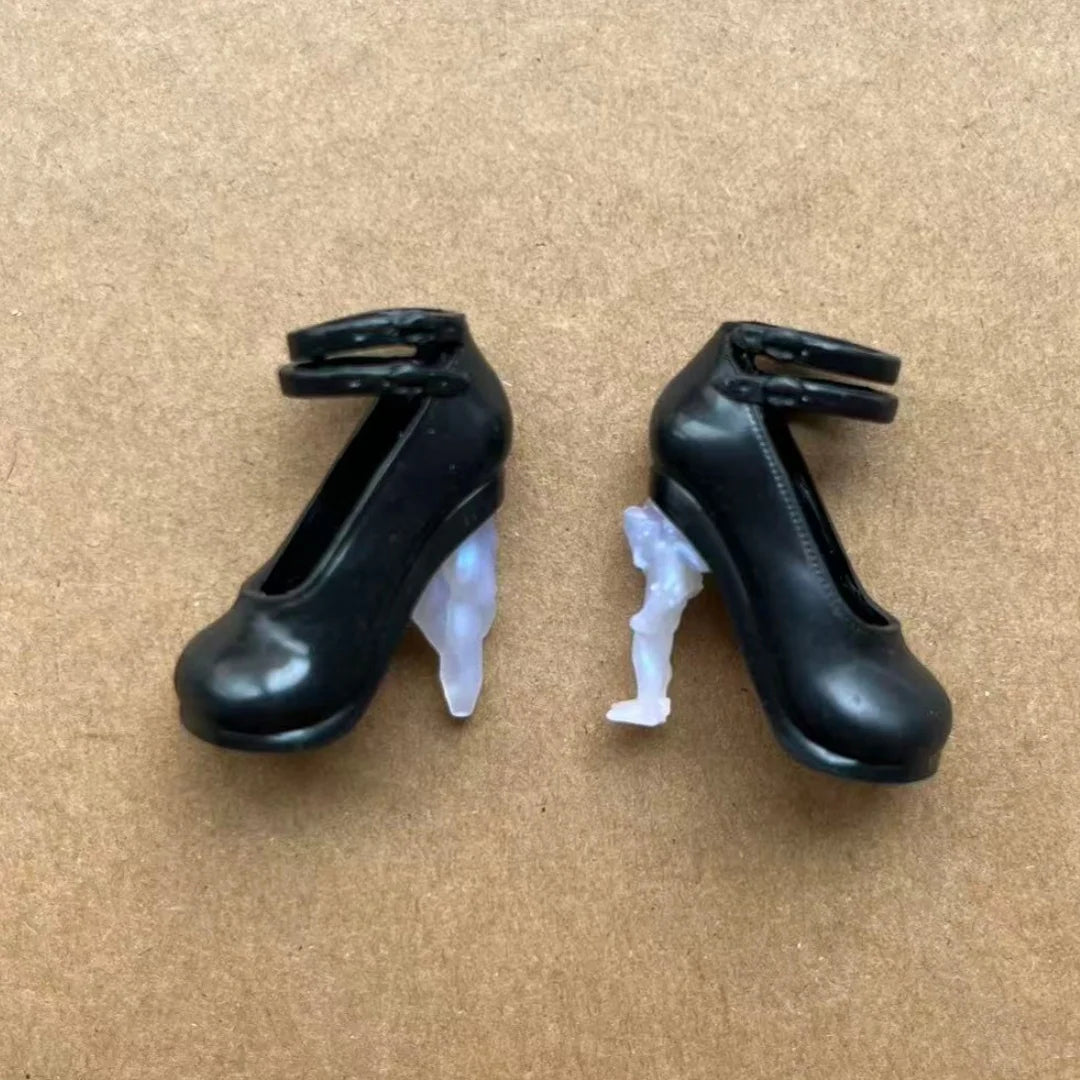 1/6 Monster Doll Boots Sandals Original Doll Shoes Unique Personality Toy Accessories for Collectible Figures - Black (Style 