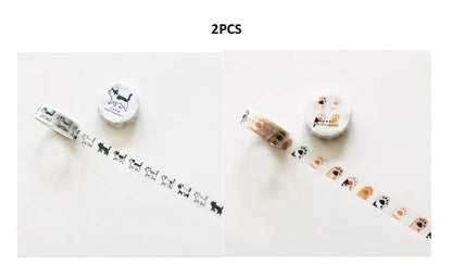 Washi Tapes Cartoon Cat Masking Tape Washi Stickers Scrapbooking Adhesive DIY Decorative Stationery School Supplies - K