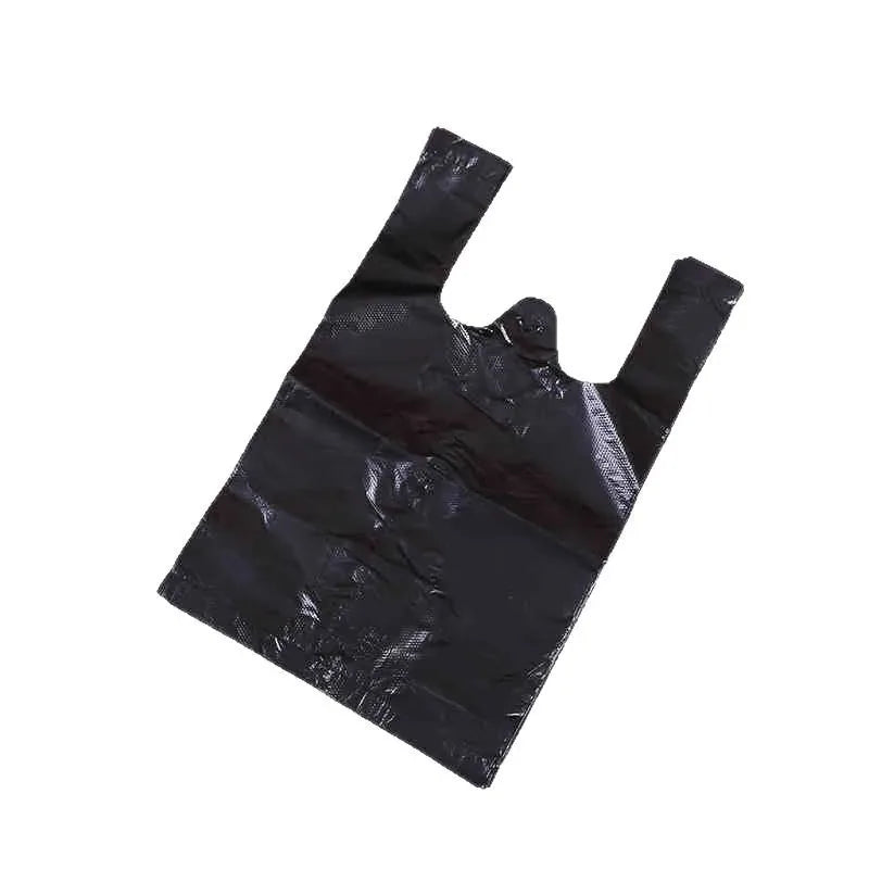100PCS Black Thickened Plastic Vest Bags - Supermarket Shopping Bags for Takeaway Kitchen Garbage Storage Packing Storage Bag