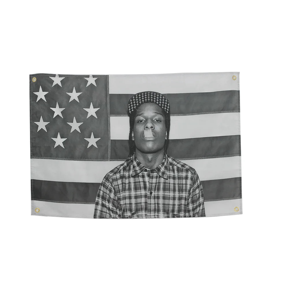 Asap Rockys Flags Rapper Room Decor Aesthetic Music Album Art Posters Wall Hanging Bedroom Concert Background Fans Gift