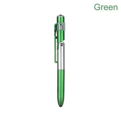 4 In 1 Multifunction Ballpoint Pen with LED Light Fold Phone Holder Night Read Writing Pencil Office School Student Stationer