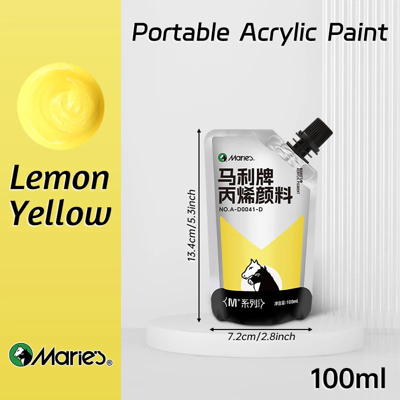 100ml Marie's Acrylic Paint,Assorted Colors,Waterproof,Pigments for DIY Craft,Rock,Wood,Professional Pigments for Adults,Arti