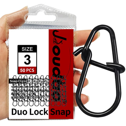 50Pcs Crankbait Snaps Stainless Steel Duo Lock Lure Snaps Quick Change Fishing Clips Fast Speed Clips Snap Hook Connector - S