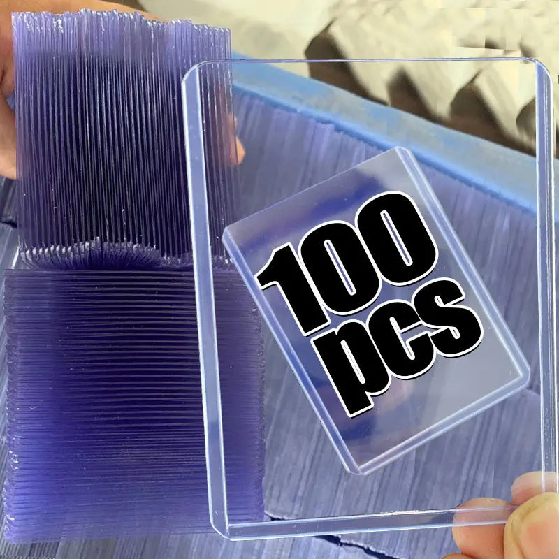 100/1pcs Card Sleeves Holder Game Cards 35PT PVC Hard Plastic Card Holder Toy Top Loaders for Protectors Trading Storage Gift