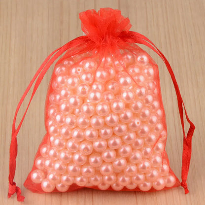 100pcs 24 Colors Jewelry Packaging Bag 5*7 7*9 9*12 10*15cm Organza Bags Gift Storage Wedding Drawstring Pouches Wholesales -