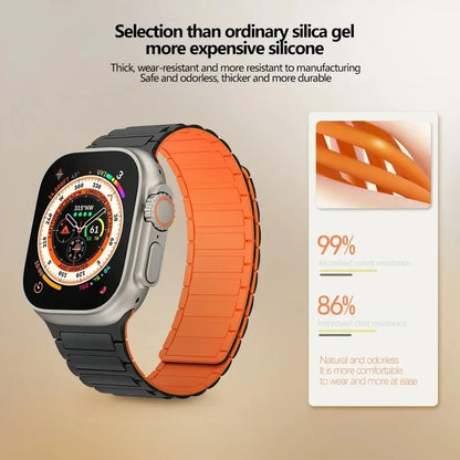 Magnetic Loop for Apple Watch Bands 44mm 40mm 49mm 45mm 41mm 38mm Silicone Bracelet iWatch Series 9 8 7 6 5 4 3 Se ultra 2 st