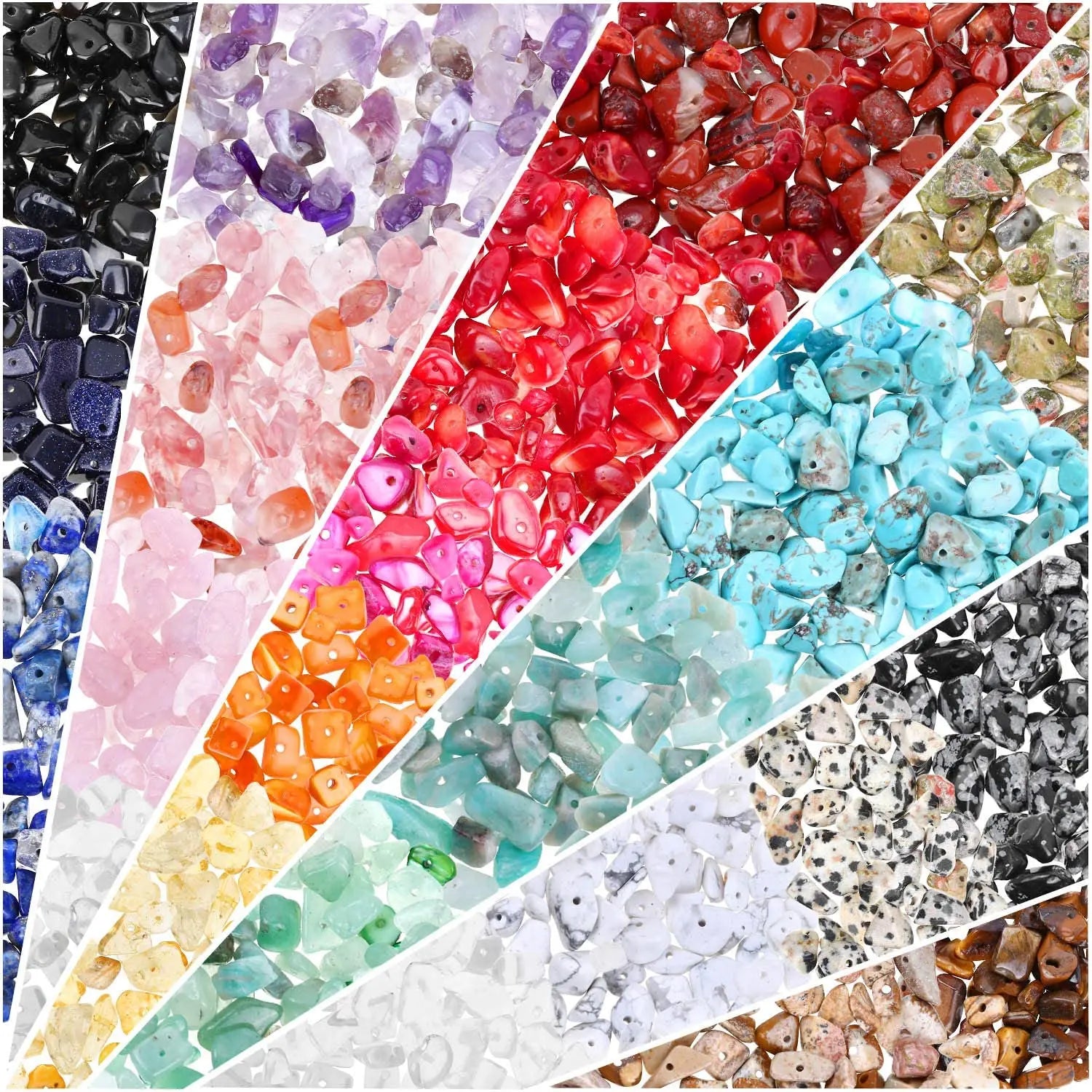 Natural Stone Chips Beads 3-5-8-12mm Irregular Gravel Beads For Jewelry Making Freeform Beads Diy Necklace Bracelet 15''