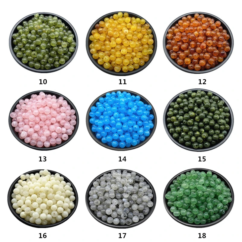 6 8 10mm Acrylic Round Beads for Jewelry Makeing Bracelet Necklace DIY Accessory