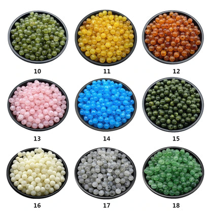 6 8 10mm Acrylic Round Beads for Jewelry Makeing Bracelet Necklace DIY Accessory