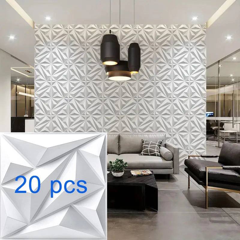 12pcs/20pcs 3D textured wall panels for indoor wall decoration,suitable for living room hall bedroom hotel office,30cmx30cm -