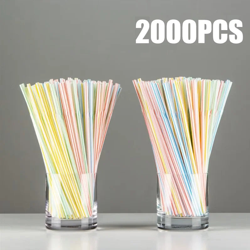 50-3000Pcs Multicolor Kitchen Beverage Straws Rietjes Drinking Straw Cocktail Rietjes Wedding Party Straws Accessories