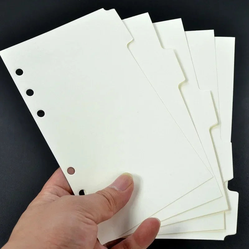 5Pcs/set Binder Index Divider Pages for Loose-leaf Notebook Scrapbook Index Tabs Planner Index Page Bookmark A5 A6