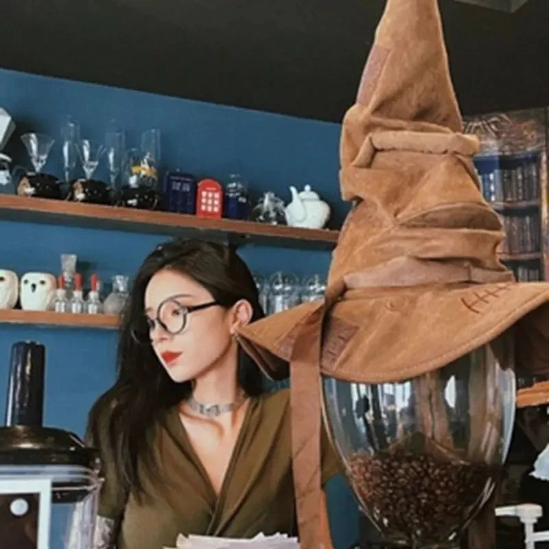 Fashion Movies Witch Wizard Hat Potters Sorting Hat Leather Halloween Party Props Dress Up Hat Men Cosplay Costume Accessorie