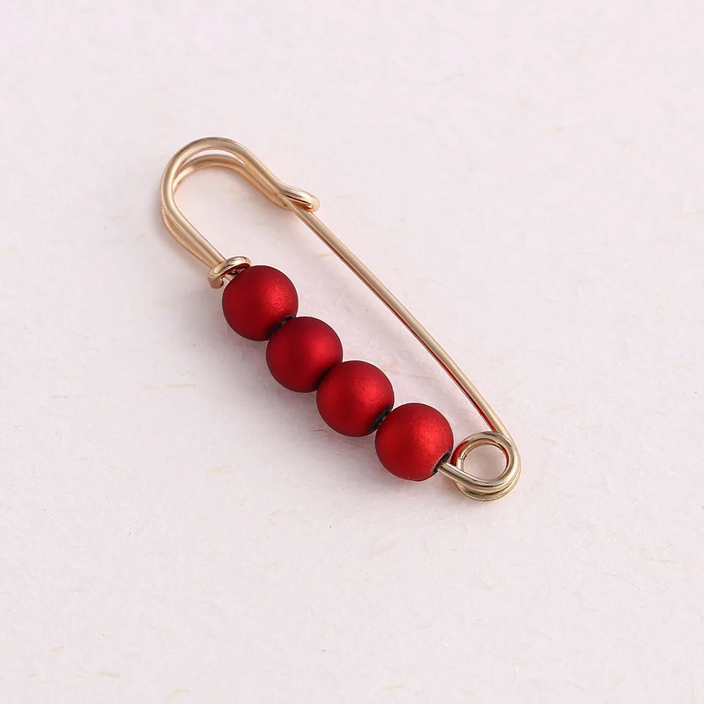 Women New Cute Imitation Pearl Rhinestone Brooch Anti-lighting Skirt Waist Pin Fashion Jewelry Accessories Gifts - 3.8CM 2205