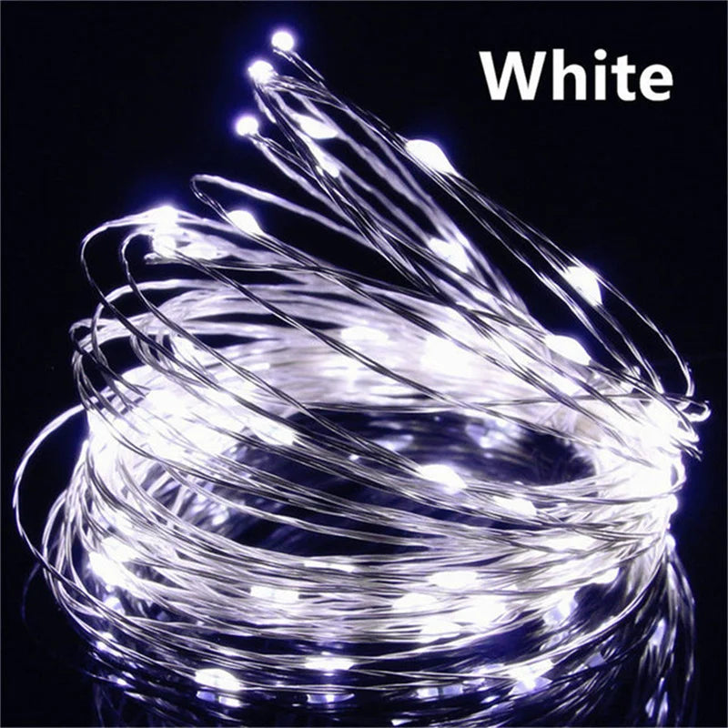 USB Led Fairy Lights Copper Wire String 20M 200LED Holiday Outdoor Lamp Garland For Christmas Tree Wedding Party Decoration -