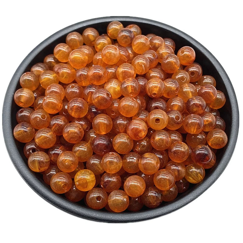 6 8 10mm Acrylic Round Beads for Jewelry Makeing Bracelet Necklace DIY Accessory - 12 / 6mm 100pcs