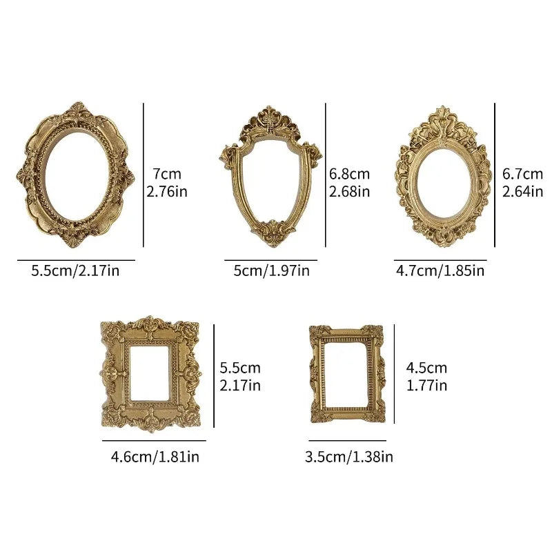 Mini Vintage Frames Antique Frames Ornaments Picture Photo Scrapbooking Decor Frame DIY Wall Hanging Jewelry Display Ornament