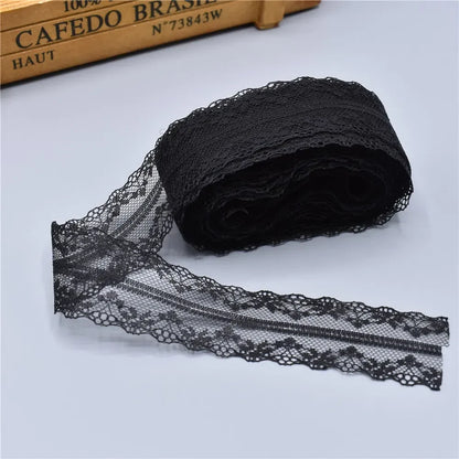 10Yards Lace Ribbon 40mm Wide White African Lace Fabric for Sewing Clothes Embroidered Lace for Crafts Trim Underwear Diy Tul