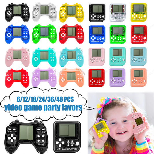 6-48Pcs Video Game Party Favors for Classic Game Console Keychain Birthday Joypad Souvenir School Valentine Gifts