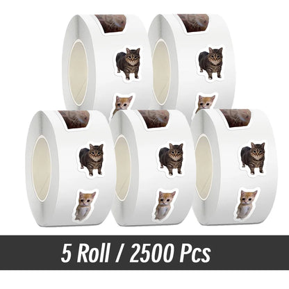 500pcs/roll Cartoon Meme Cat Stickers For School Reward Stickers Classroom Decoration Encouragement Sticker For Student Teach