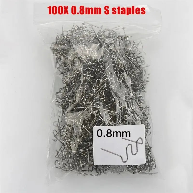 300Pcs Plastic Welder Hot Stapler Standard Pre-cut Corrugated Staples Bumper Body Repair 0.8/0.6mm Stainless Steel Welding To