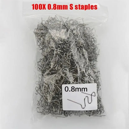 300Pcs Plastic Welder Hot Stapler Standard Pre-cut Corrugated Staples Bumper Body Repair 0.8/0.6mm Stainless Steel Welding To