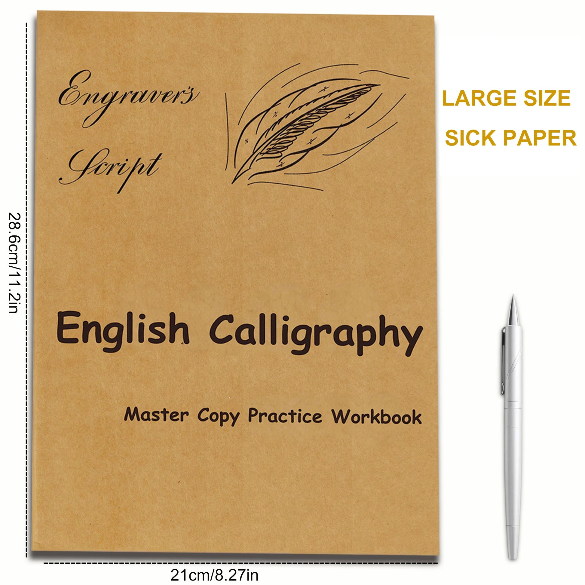 A4 Adult Beautiful English Handwriting Practice Book - Elegant Calligraphy Tracing Workbook for Improved Penmanship - Perfect