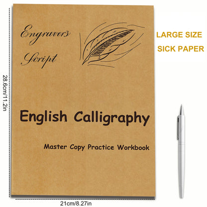 A4 Adult Beautiful English Handwriting Practice Book - Elegant Calligraphy Tracing Workbook for Improved Penmanship - Perfect