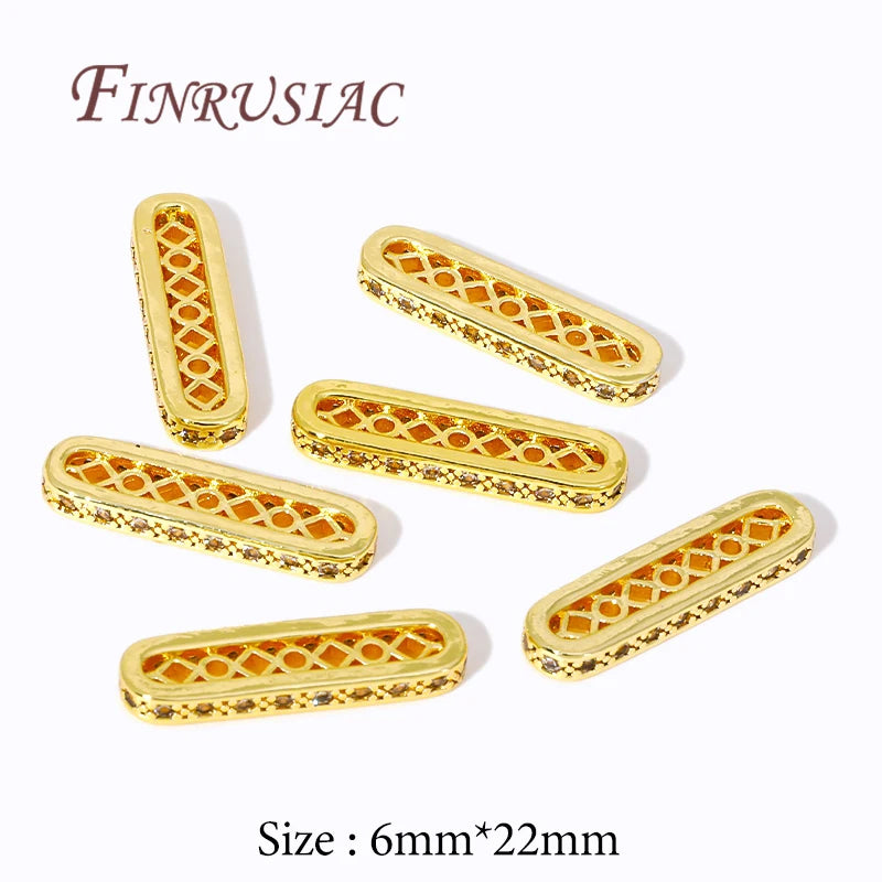 18K Gold Plated Spacer Bar Separators,For Bracelets Accessories DIY Jewelry Making Supplies,Bead Separators,Necklace Findings