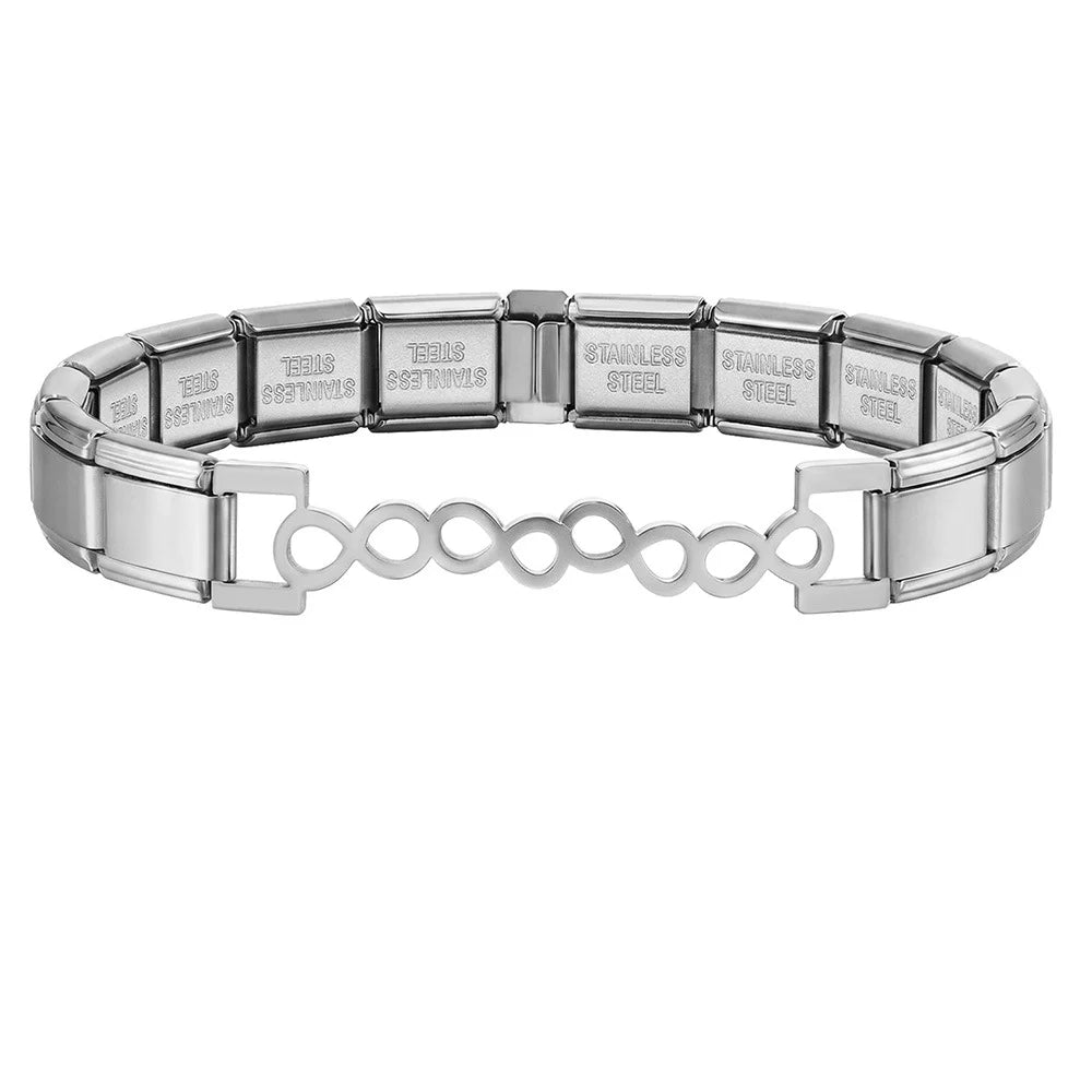 For Women Men Italian Charm Link 9mm Width Silver Gold Color Stainless Steel Bracelets on Hand DIY Making Jewelry - 3