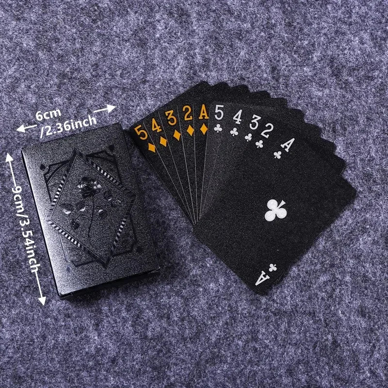 1PcsColor Black Gold Playing Card Game Card Group Waterproof Poker Suit Magic Dmagic Package Board Game Collection Entertainm