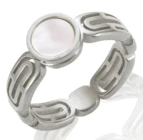 Stainless Steel Ring for Women Inlaid Zircon Rings Waterproof Romantic Fashion Jewelry - A54 Silver / 8