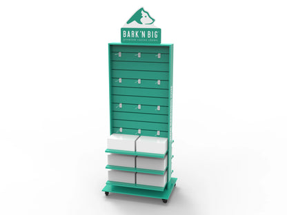 Custom Logo Retail Brand Store Display Racks Pet Toy Display Stand Floor Wood Double-sided Stand