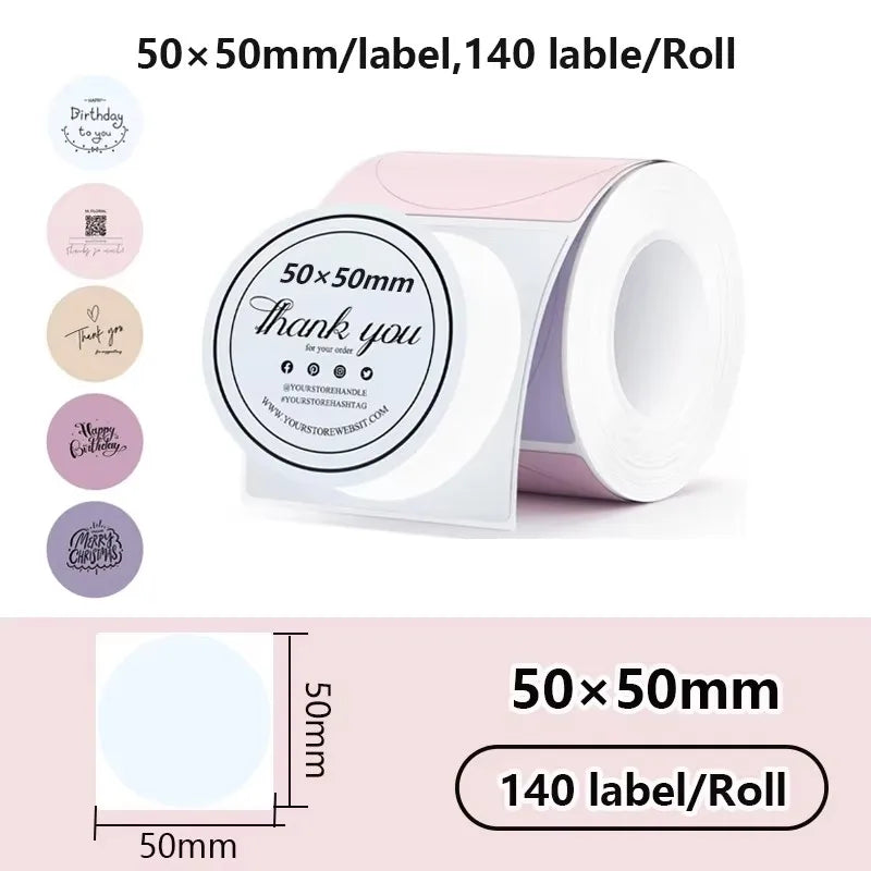 Munbyn/Nelko Holographic Laser Label Sticker Matte Silver Thermal Paper for M110 M220 M200 E210 P50 PM220 DETONG P1 WP9520 Ma