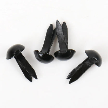 100pcs Mixed Round Metal Brad Studs Spikes Scrapbooking Embellishment Fastener Brads Crafts Pushpin Decoration 5x10mm - black