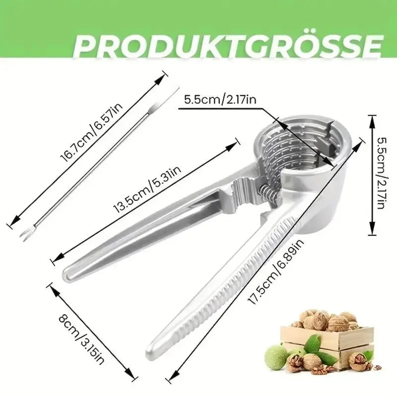 Silvery Metal Walnut Clip Multi Functional Household Nutcracker Shelling Tool for Hazelnuts Chestnuts