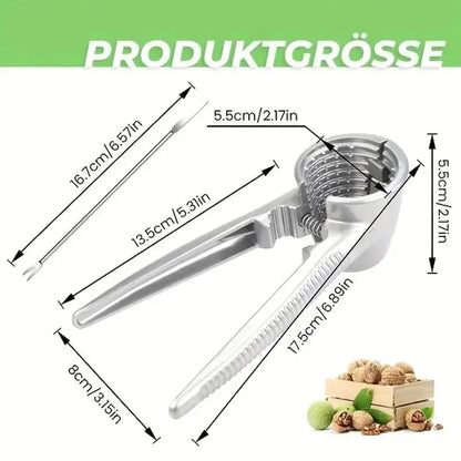 Silvery Metal Walnut Clip Multi Functional Household Nutcracker Shelling Tool for Hazelnuts Chestnuts