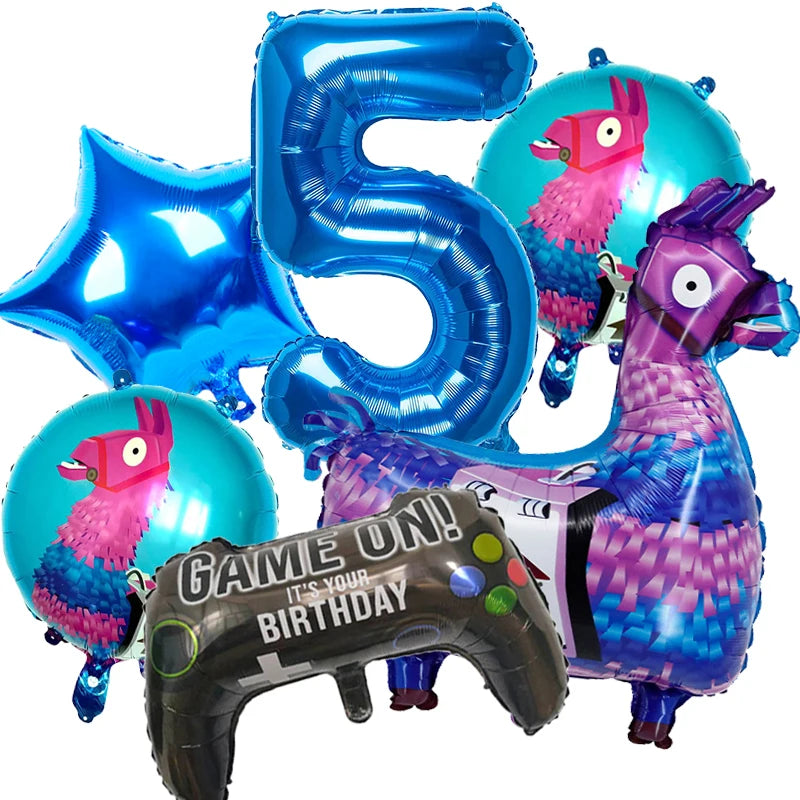 Video Game Fortnitions Birthday Party Decoration Cartoon Alpaca Llama Plate Tablecloth Baby Shower Kids Favors Party Supplies