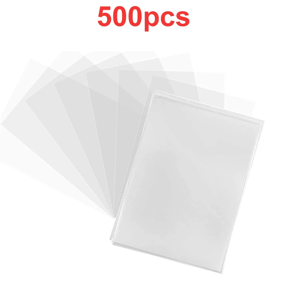 100-600pcs Card Sleeves Hard Soft Card Holder Covered With Protective Filmclear Trading Protectors For Pokmone Football Gamec