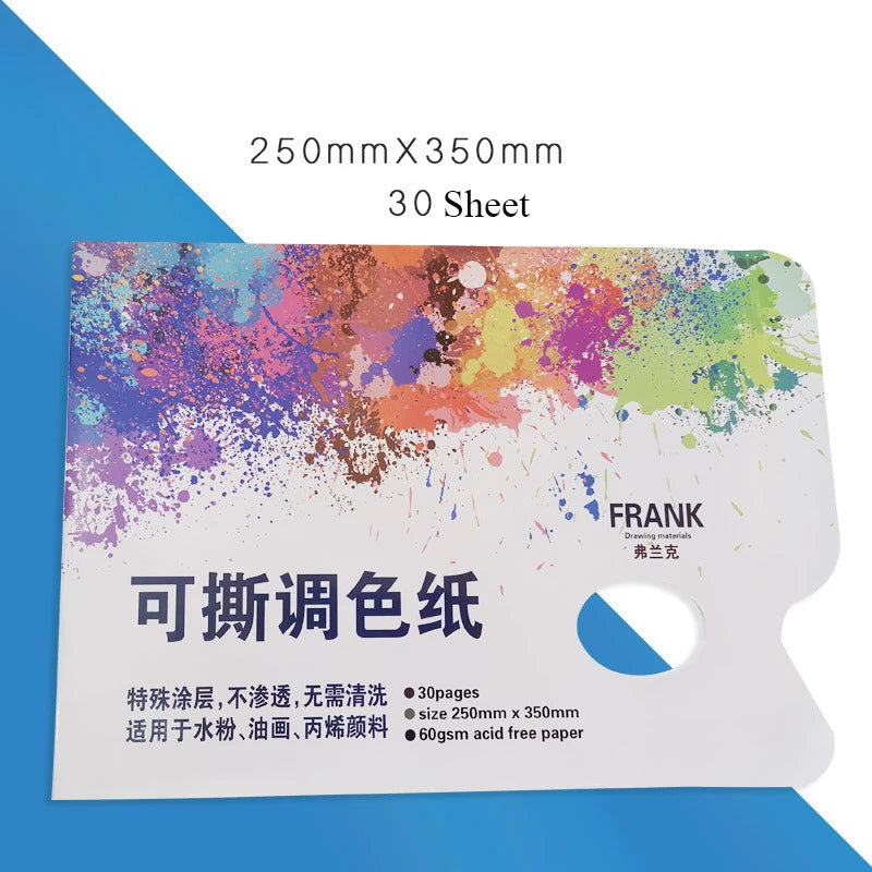 Artist Disposable Tear-Off Palette Paper Paint Palette Paper Pad for Artist Gouache Acrylic Oil Painting Watercolor Art Suppl