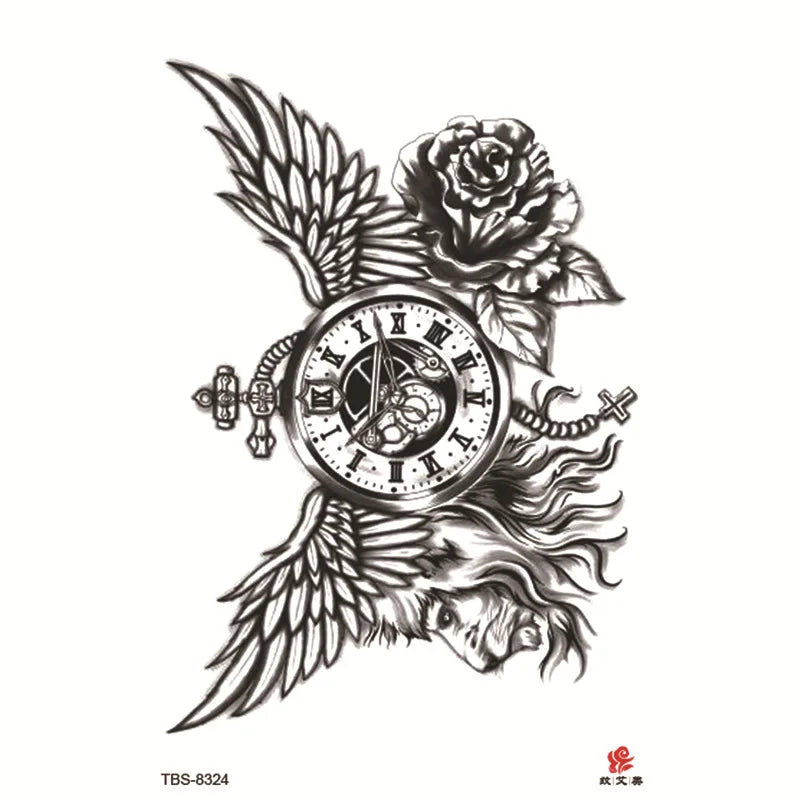 Waterproof Temporary Tattoo Sticker Flowers Big Pray Hands Cross Honely Lovely Letters Neck Flash Tatto Fake Tatoo for Women 
