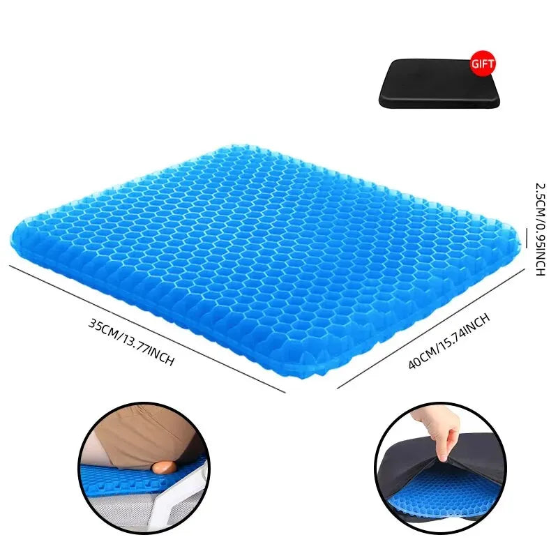 Gel Seat Cushion Summer Breathable Honeycomb Design For Pressure Relief Back Tailbone Pain - Home Office Wheelchair Chair Car