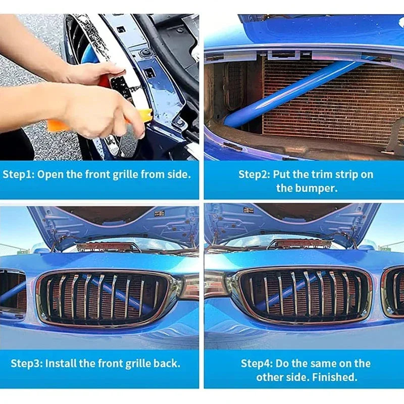Car Front Grille Trim Strips For BMW E60 F07 F10 F20 F22 F25 F30 F32 F39 F44 F46 F48 G11 G12 G30 G32 G01 G02 G05 G20 1-7Serie