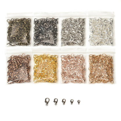 100pcs 10/12mm Alloy Lobster Clasps for DIY Handmade Chain Necklace Bracelets Pendants Jewelry Making Accessories