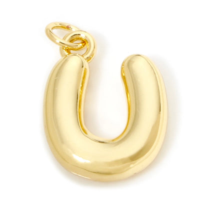 1Pcs English Letter Brass Charms 18K Real Gold Plated Capital Alphabet Initial A-Z Pendant Personalized Jewelry Making Findin