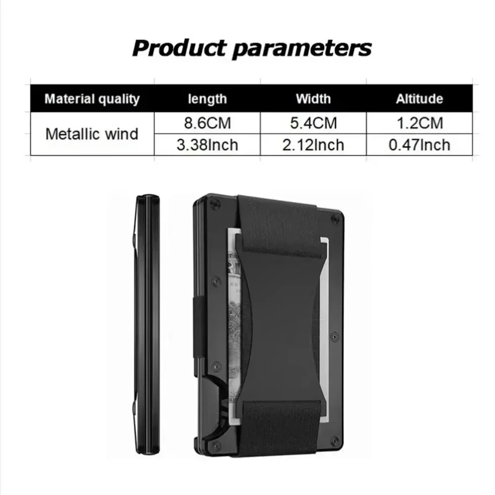 Forged Carbon Fiber Minimalist Slim Smart Wallets for Men Cashback Credit Card Holder Luxury Aluminium Wallet Rfid Money Clip