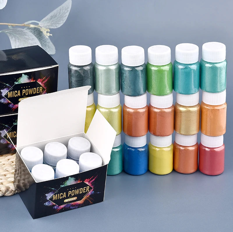 6 Colors/Set Pearl Powder Pigment DIY Epoxy Resin Mold Colorant Dye Mineral Powder Epoxy Resin Dye Pearl Pigment Glitter Craf