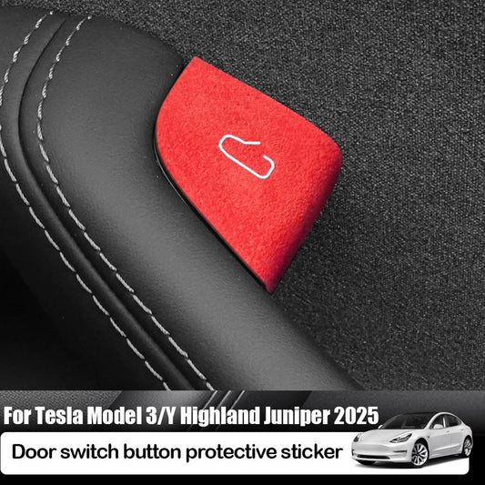 For Tesla Model Y Juniper 2025 Model 3 Highland 25-26 Car Interior Suede Door Button Trim Stickers Patch Trim Cover Accessori